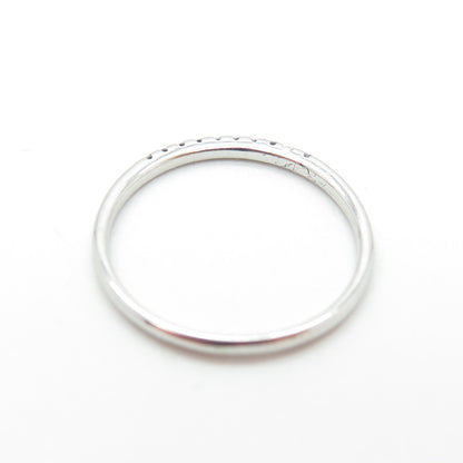 925 Sterling Silver Round-Cut Shaped C Z Band Ring Size 6