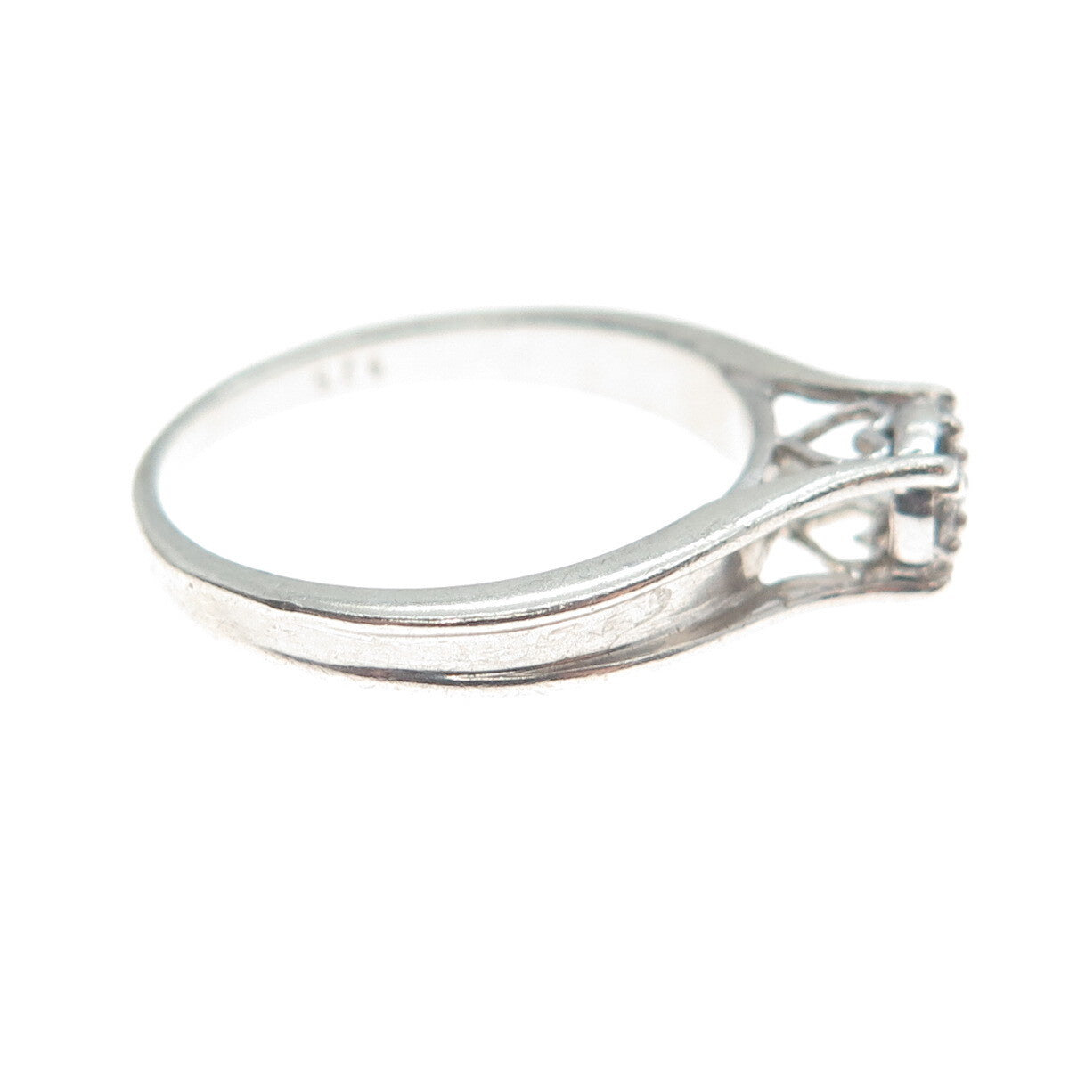 JANE SAYMOUR 925 Sterling Silver Real Round-Cut Diamond Ring Size 7.25
