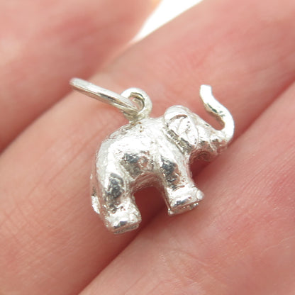 925 Sterling Silver Vintage Elephant Minimalist Charm Pendant