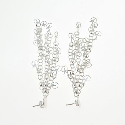 925 Sterling Silver Vintage Adam's Apple Tassel Dangle Earrings