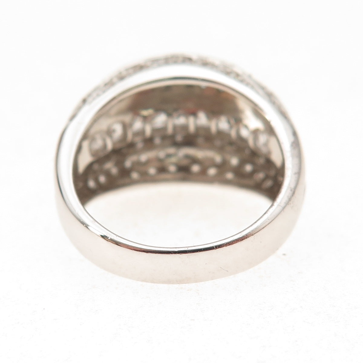 Chapal Zenray 925 Sterling Silver Princess & Round-Cut C Z Ring Size 8