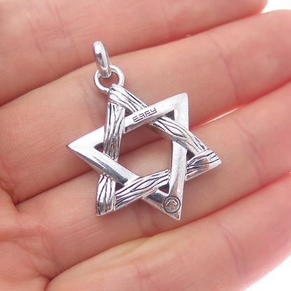 EFFY 925 Sterling Silver Star of David Oxidized Charm Pendant