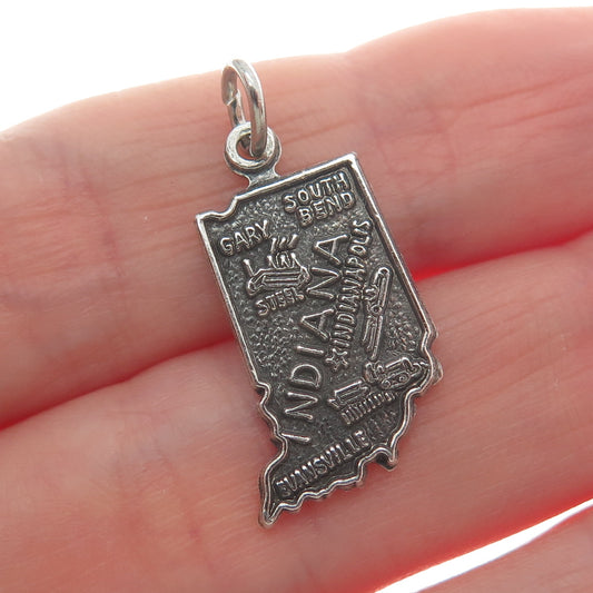 FRENCH & FRANKLIN Sterling Silver Vintage Indiana Oxidized Minimalist Pendant