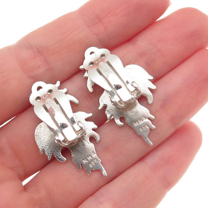 MMA Metropolitan Museum of Art Sterling Silver Vintage Floral Clip On Earrings