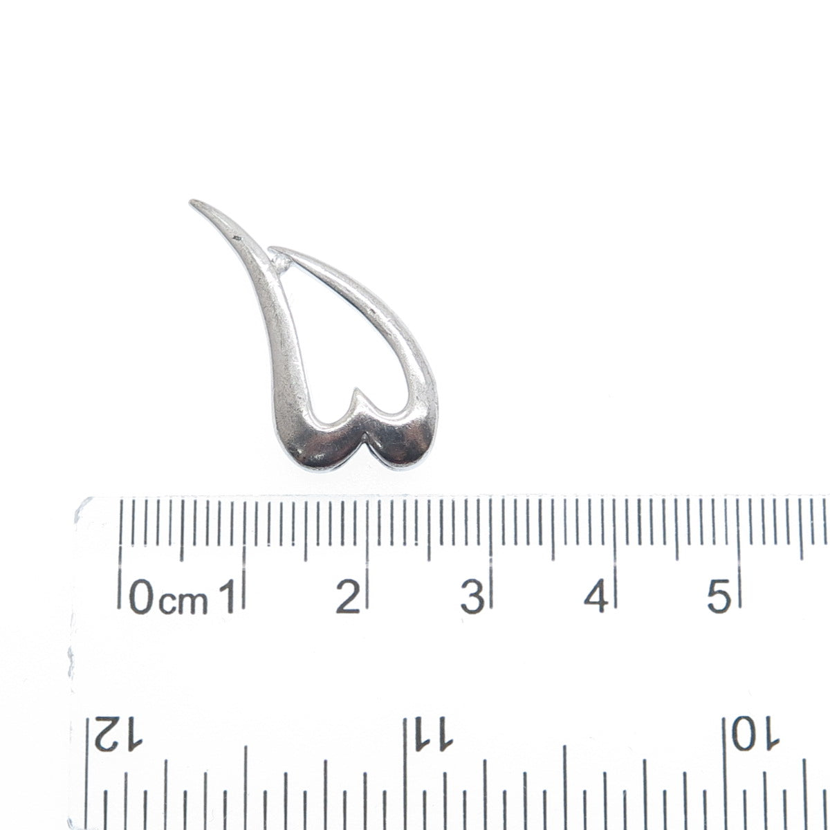 925 Sterling Silver Real Round-Cut Diamond Accent Open Heart Slide Pendant