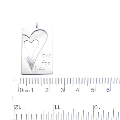 ROSS SIMONS 925 Sterling Silver Vintage Love For Life Heart Charm Pendant