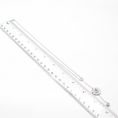 925 Sterling Silver White C Z Flat Cable Chain Necklace 16"