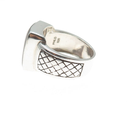PHLD PlayHardLookDope 925 Sterling Silver Real Lace Agate Ring Size 11.75
