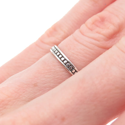 Charles Winston 925 Sterling Silver Vintage Dotted Oxidized Band Ring Size 5