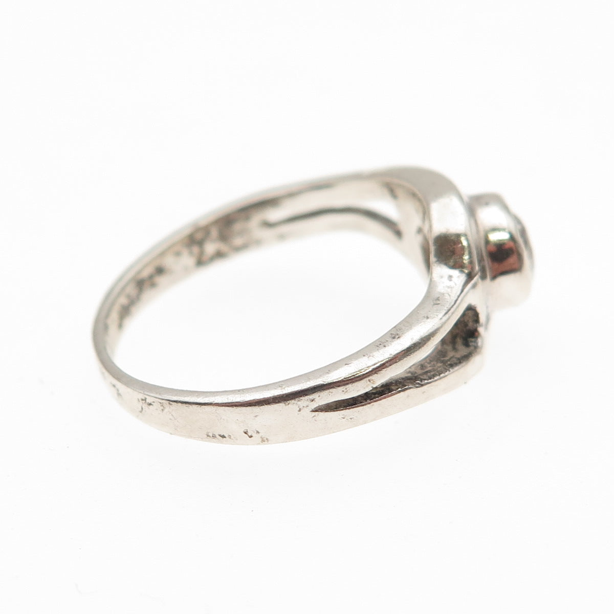 925 Sterling Silver Vintage Round-Cut C Z Modernist Ring Size 6.25