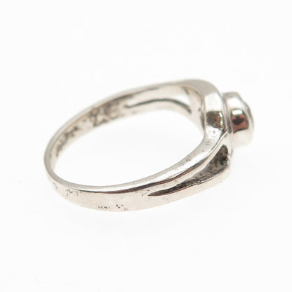 925 Sterling Silver Vintage Round-Cut C Z Modernist Ring Size 6.25
