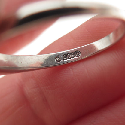 Carolyn Pollack Sterling Silver Vintage Real MOP Inlay Stackable Ring Size 8.25