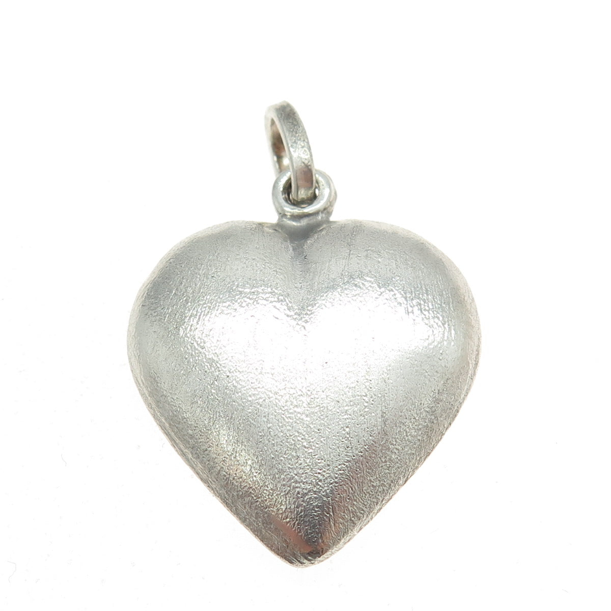 925 Sterling Silver Vintage Puffy Heart 3D Pendant