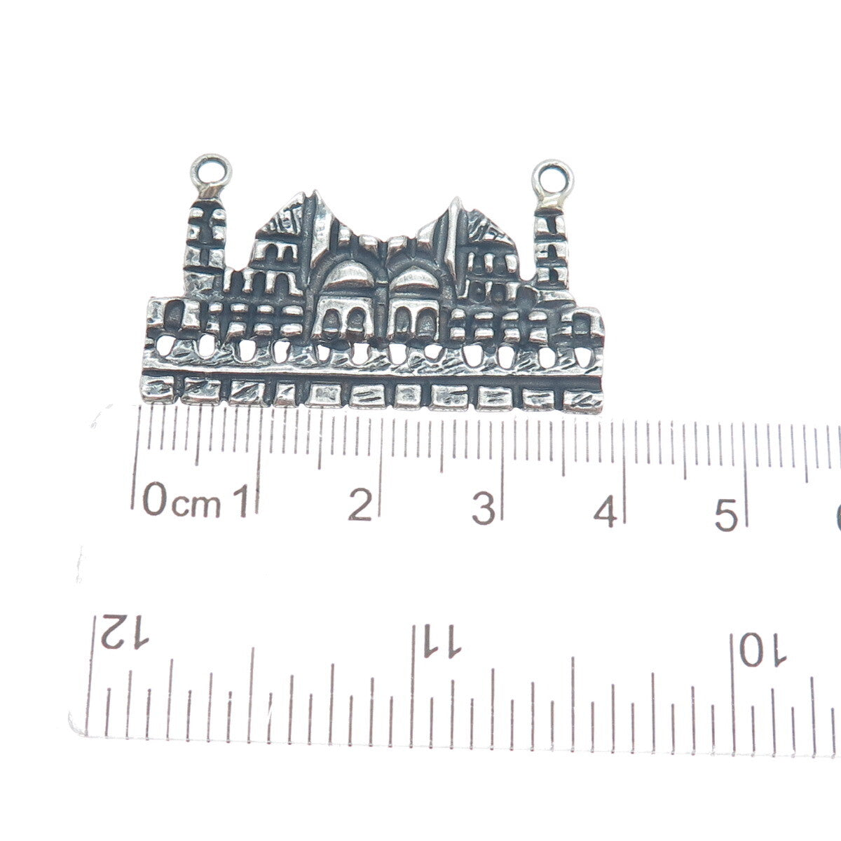 925 Sterling Silver Vintage Jerusalem Centerpiece Oxidized Pendant