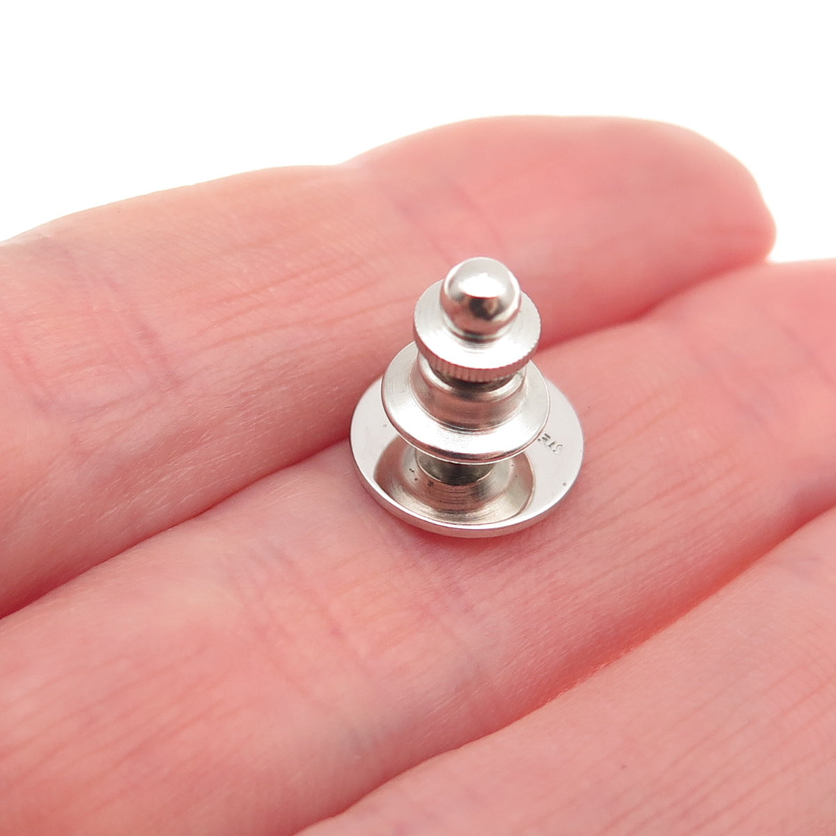 925 Sterling Silver Vintage Brushed Tie Tack / Lapel Pin