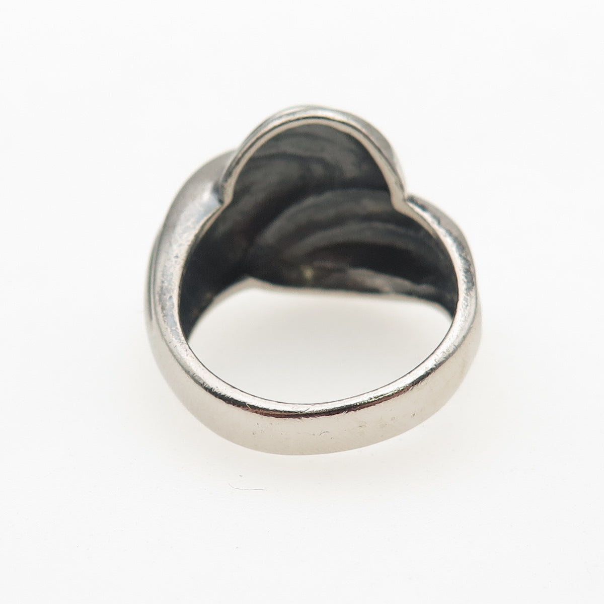 925 Sterling Silver Vintage Modernist Oxidized Ring Size 6