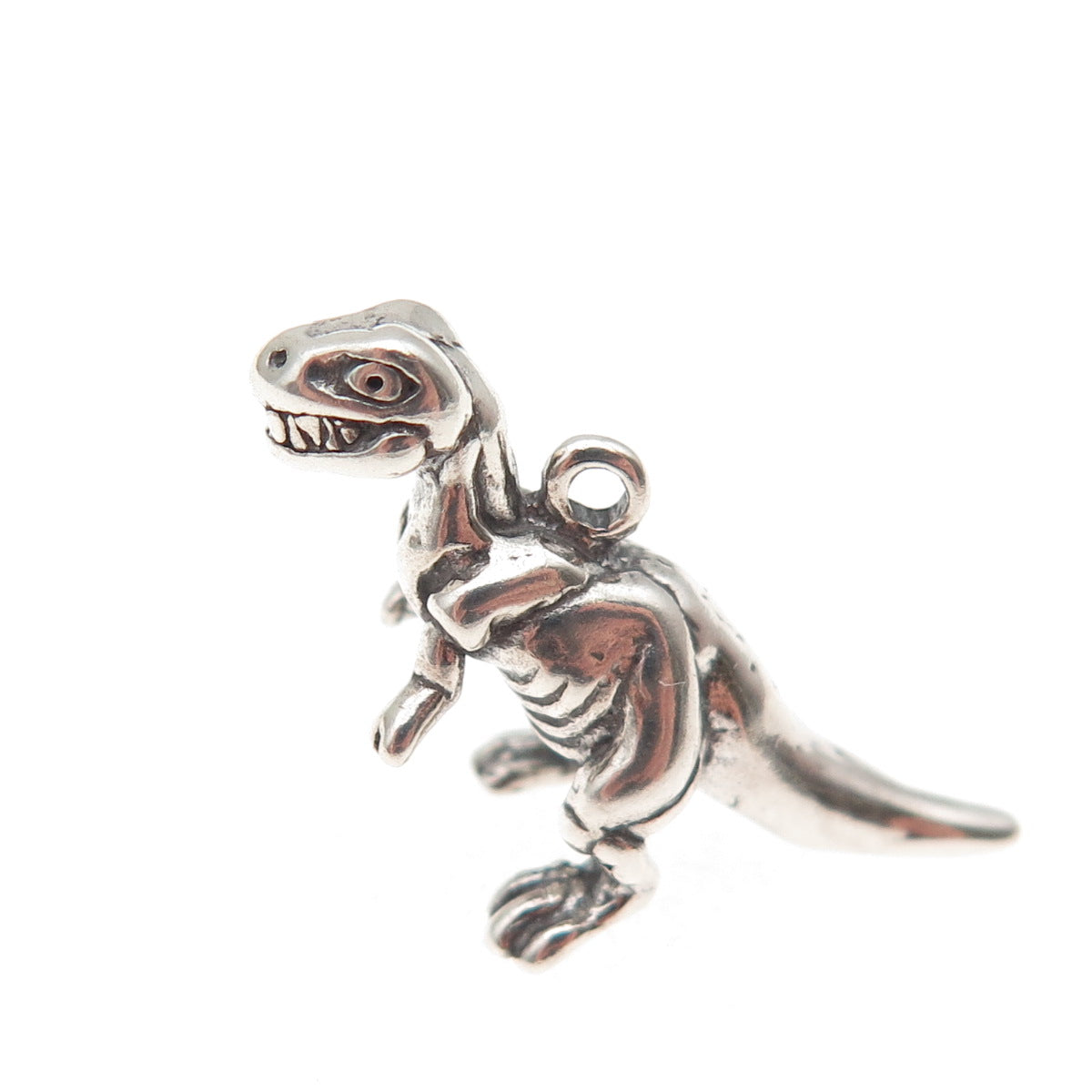 SHUBE 925 Sterling Silver Vintage T-Rex Dinosaur Oxidized 3D Charm Pendant