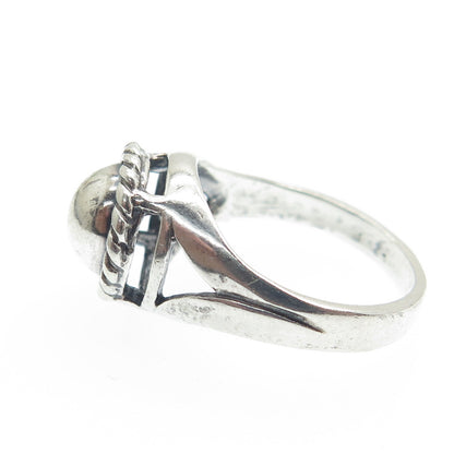 SUNRISE 925 Sterling Silver Vintage Roped Dome Oxidized Ring Size 6.25
