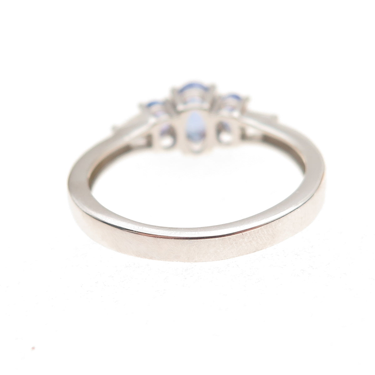 Chuck Clemency 925 Sterling Silver Real Tanzanite & White Topaz Ring Size 8.25