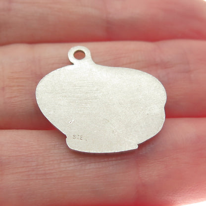 925 Sterling Silver Vintage Enamel Friends of Coal Bowl Minimalist Charm Pendant