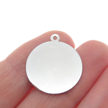 925 Sterling Silver Vintage Canada Montreal Maple Leaf Textured Pendant
