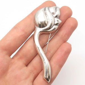 925 Sterling Silver Vintage Mexico Floral Pin Brooch