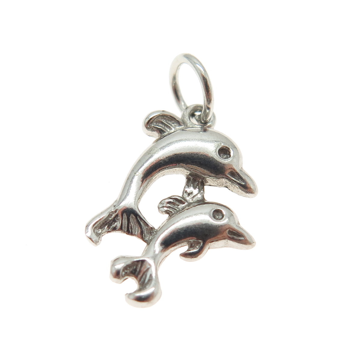 PAGODA PGDA 925 Sterling Silver Vintage Dolphin Couple Minimalist Pendant