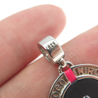 KIROCO JEWELRY 925 Sterling Silver Enamel & Rhinestone K-pay NFC Pendant