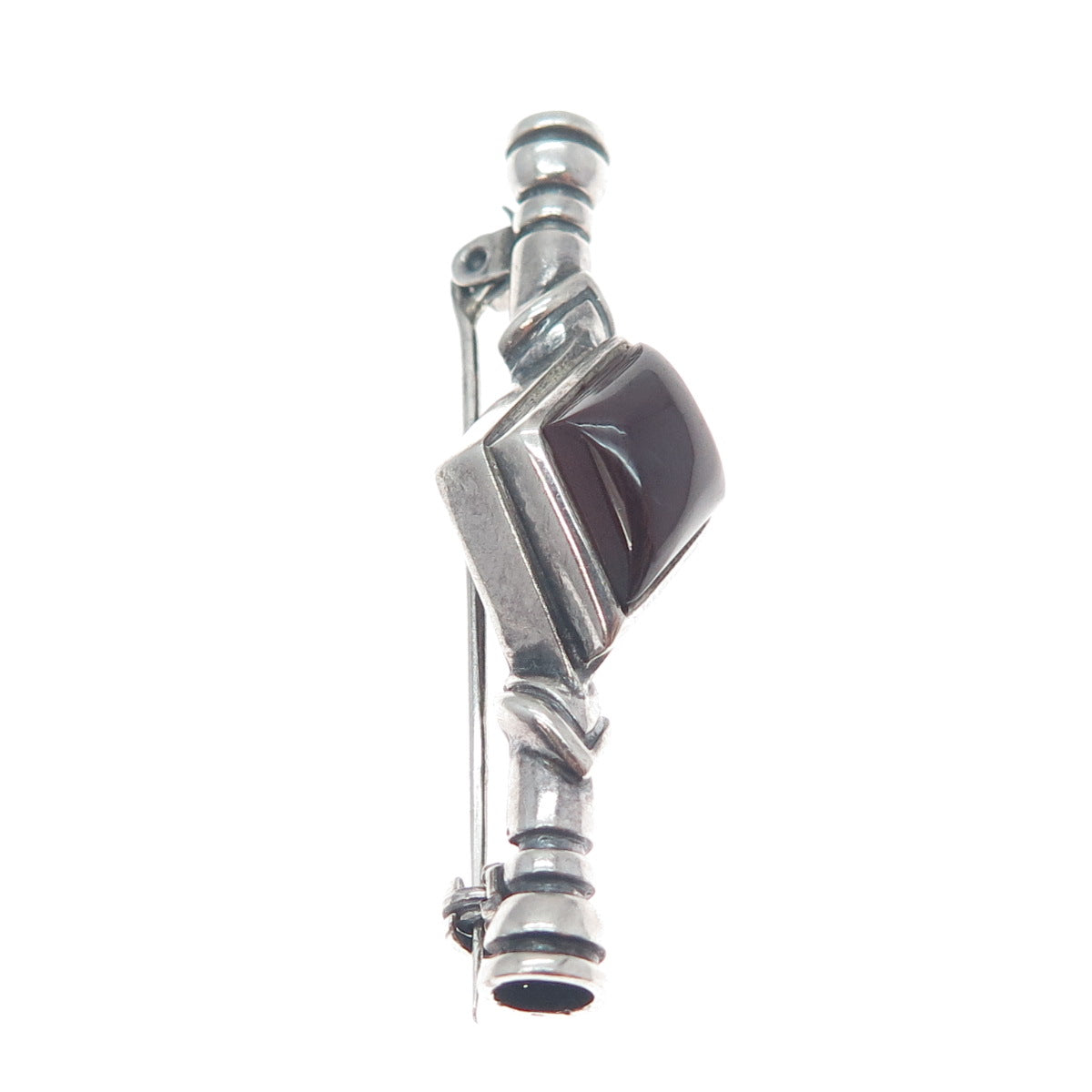 ELAN E. VARSHAY 925 Sterling Silver Vintage Real Tourmaline Oxidized Pin Brooch