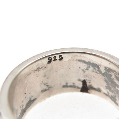 925 Sterling Silver Vintage Snake Rope Oxidized Rotating Band Ring Size 6