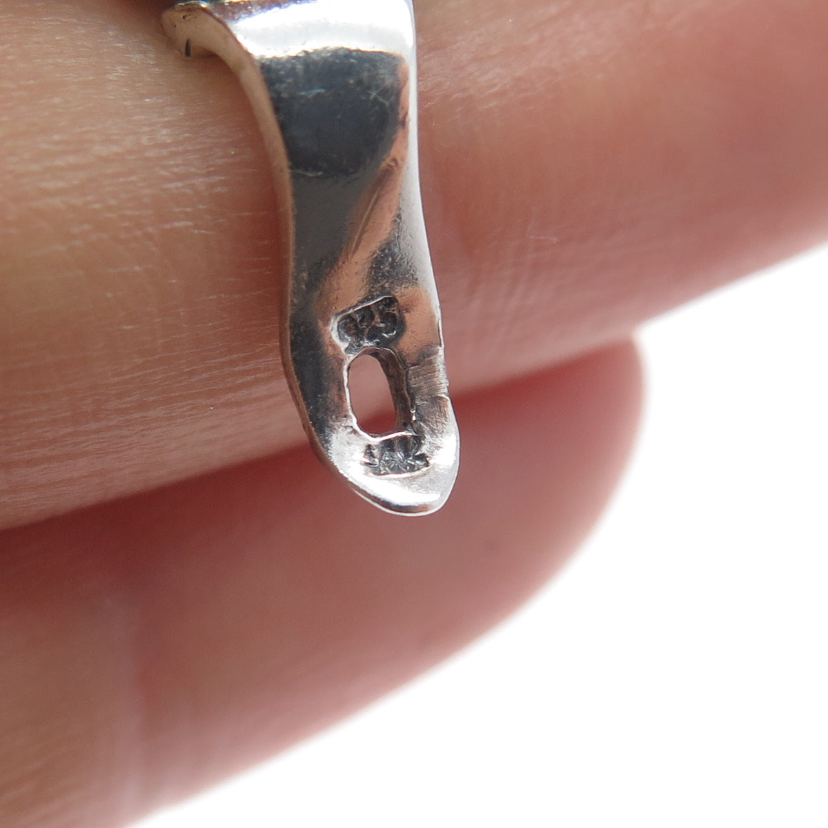 14K Gold 925 Sterling Silver Vintage Real Citrine & Amethyst Modernist Pendant