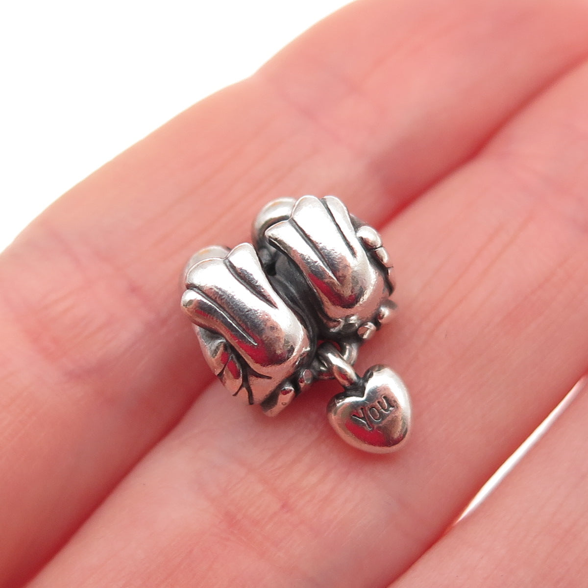 PANDORA 925 Sterling Silver Love Birds Slide Bead Charm