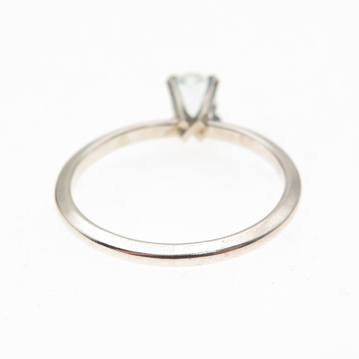 925 Sterling Silver Vintage Real Oval-Cut Blue Topaz Ring Size 9
