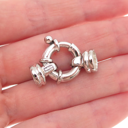 925 Sterling Silver Vintage Italy Bracelet / Necklace Spring Ring Lock Clasp