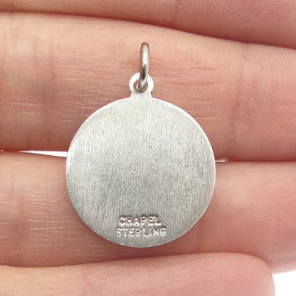 CHAPEL 925 Sterling Silver Vintage St. Anne Religious Medal Charm Pendant
