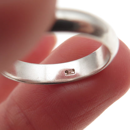 925 Sterling Silver Vintage Classic Wedding Band Ring Size 6.25