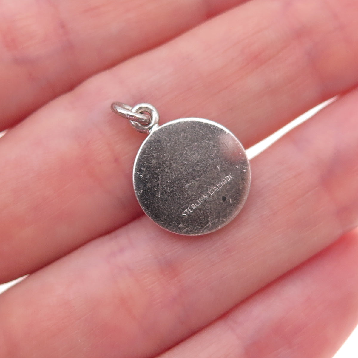 Lamode Sterling Silver Antique Art Deco Real Diamond North Star Charm Pendant