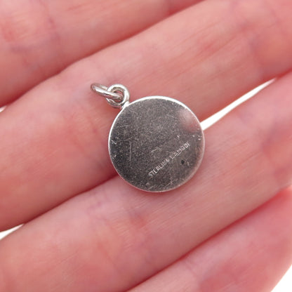 Lamode Sterling Silver Antique Art Deco Real Diamond North Star Charm Pendant