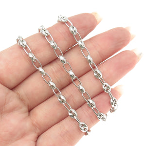 925 Sterling Silver Anchor Mariner Oval Chain Necklace 18"