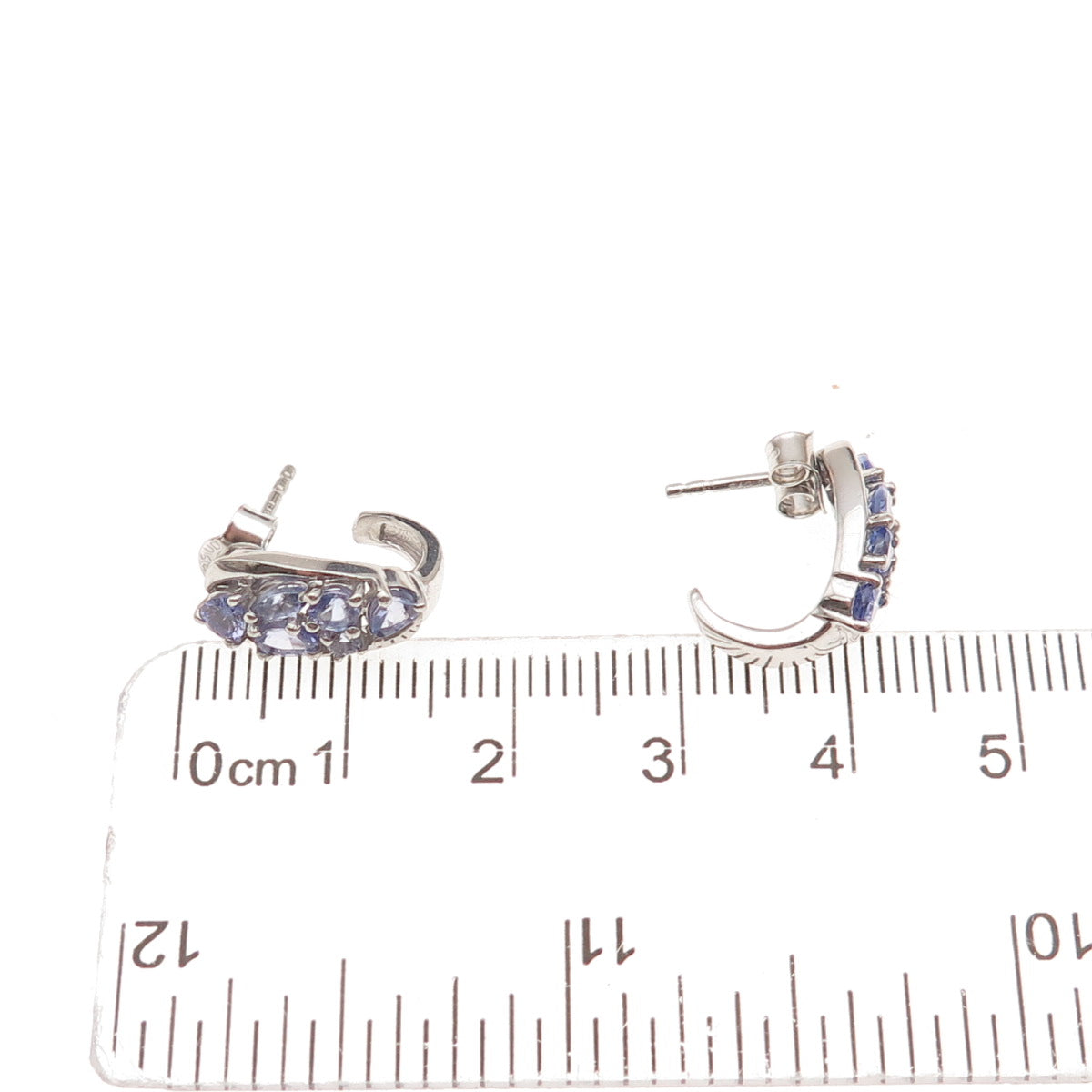 Chuck Clemency 925 Sterling Silver Real Tanzanite Cluster Claw Earrings