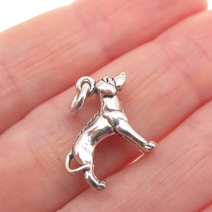 925 Sterling Silver Vintage Rhodesian Ridgeback Dog 3D Mini Charm Pendant