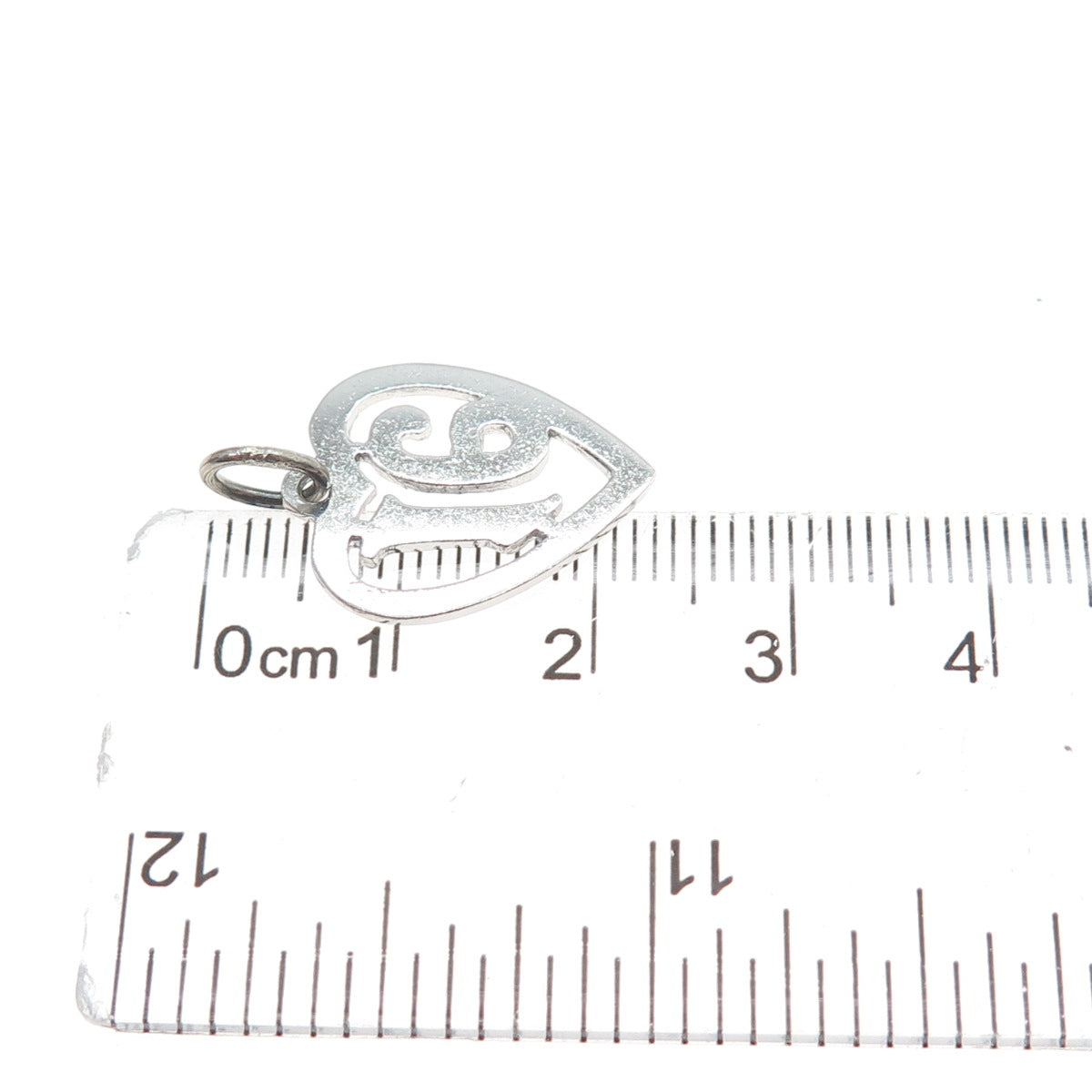 925 Sterling Silver Vintage Sweet 16 Heart Minimalist Charm Pendant