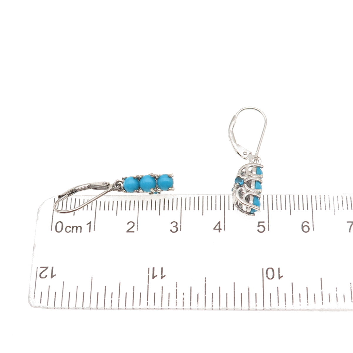 Chuck Clemency 925 Sterling Silver Real Turquoise & Apatite Dangle Earrings