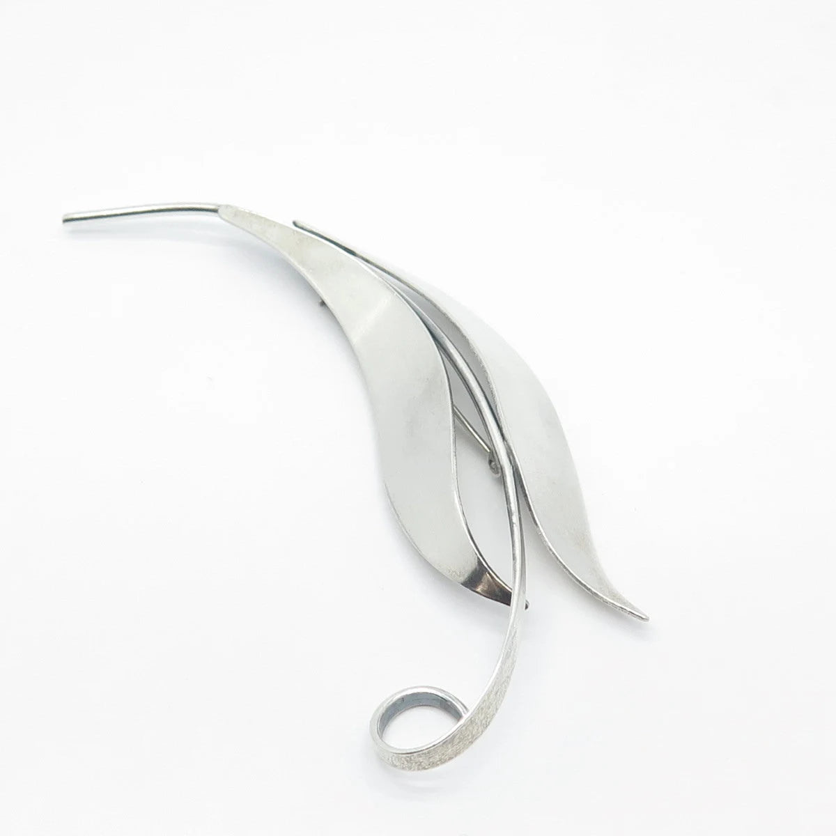 925 Sterling Silver Vintage BEAU Leaf Pin Brooch
