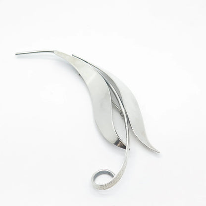 925 Sterling Silver Vintage BEAU Leaf Pin Brooch