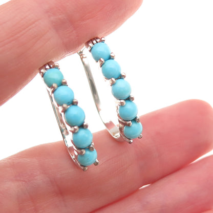 925 Sterling Silver Real Sleeping Beauty Turquoise Earrings
