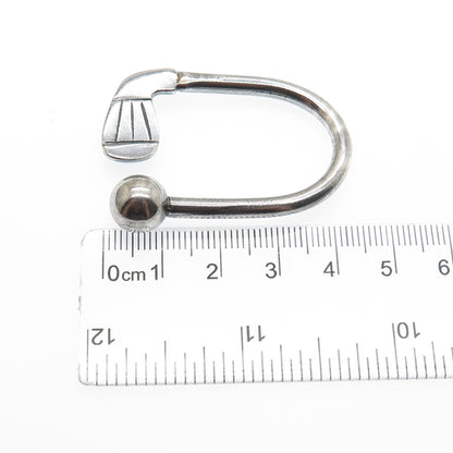 925 Sterling Silver Vintage Mexico Golf Club Screw Ball Key Ring Holder