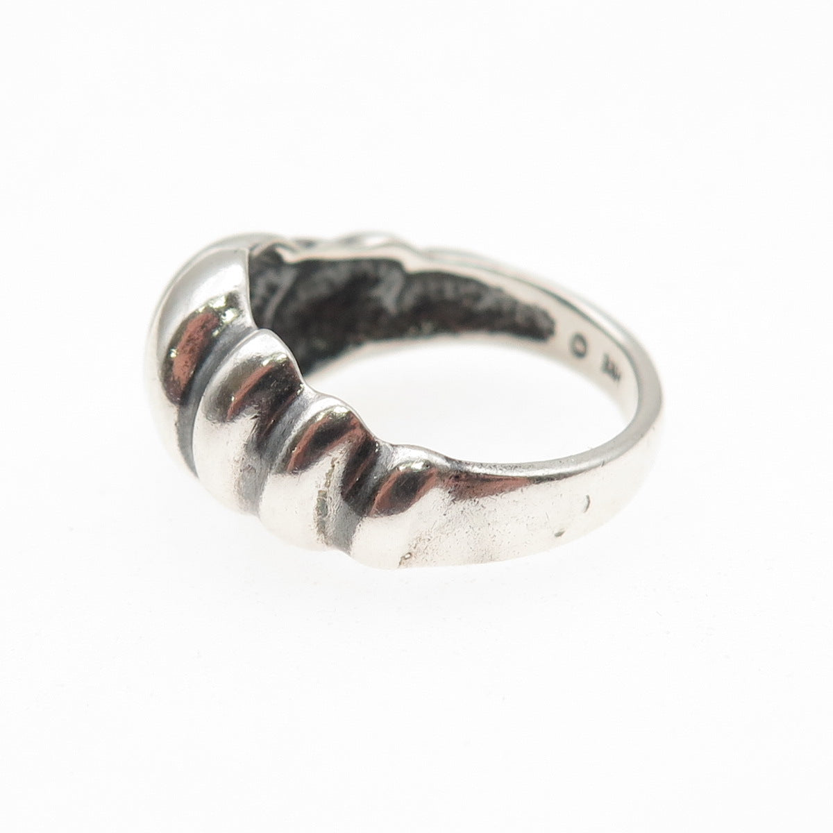 Bagley & Hotchkiss 925 Sterling Silver Vintage Modernist Oxidized Ring Size 5.5