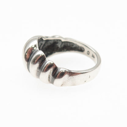 Bagley & Hotchkiss 925 Sterling Silver Vintage Modernist Oxidized Ring Size 5.5