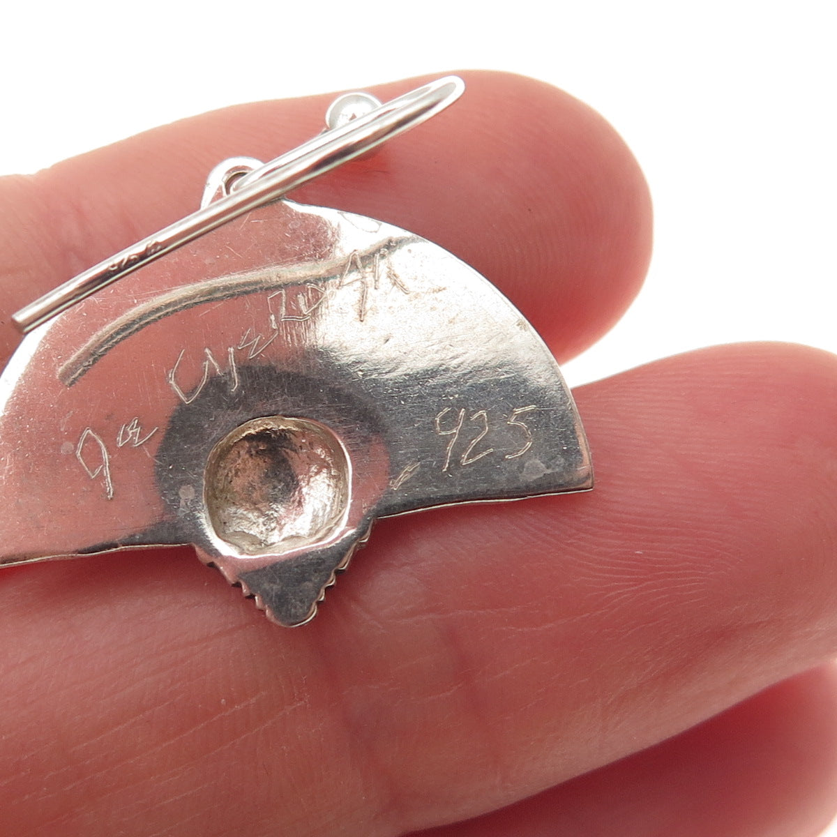 Joe Cajero 925 Sterling Silver Vintage Nurtured By Prayer Dangle Earrings